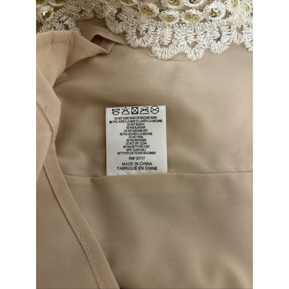 Badgley Mischka Gold Sequin Embroidery Cocktail Party Dress NYE 6 - Picture 11 of 16